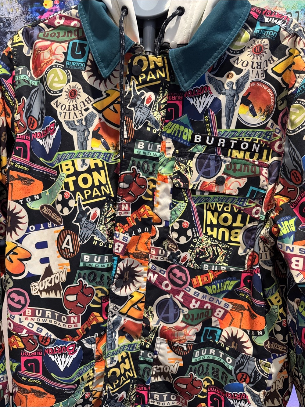 Burton Multicolor Sticker-Print Snowboard Jacket - Picture 3 of 5